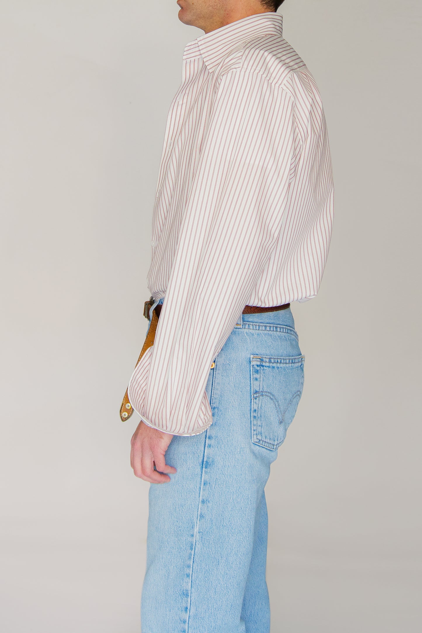 Camisa de popelín de algodón rayas rojas | Denfert