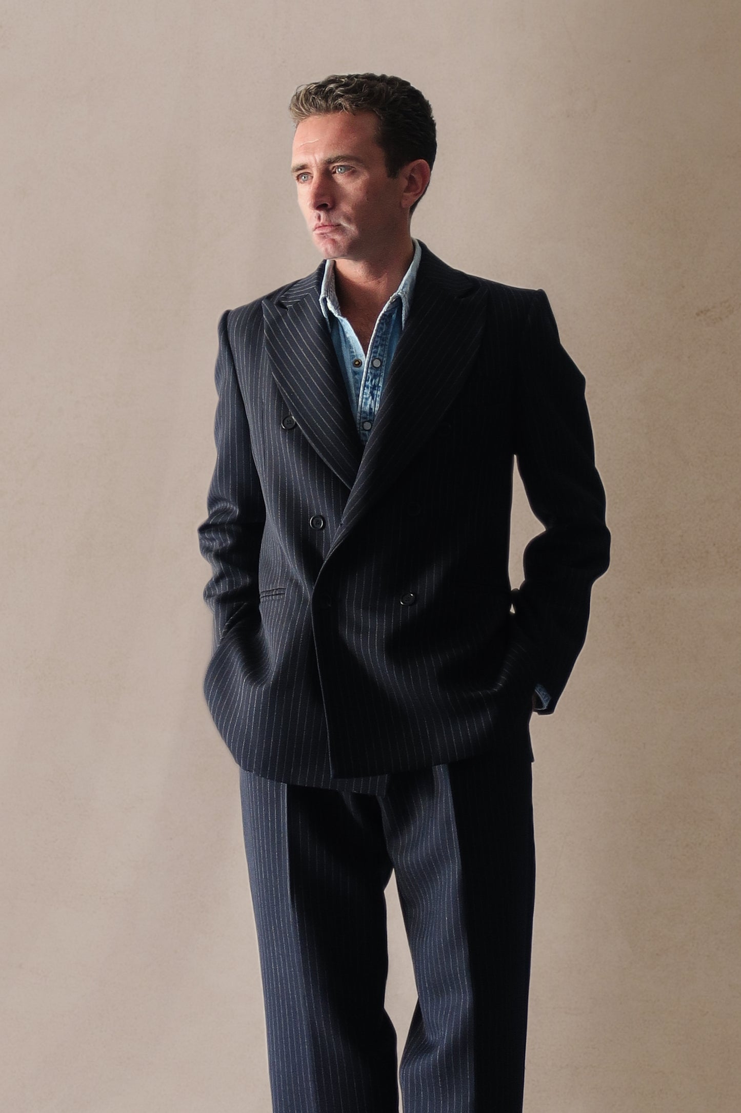 AMERICANA CRUZADA LANA / MOHAIR - DIPLOMÁTICO AZUL (RESTOCK SEPTIEMBRE)