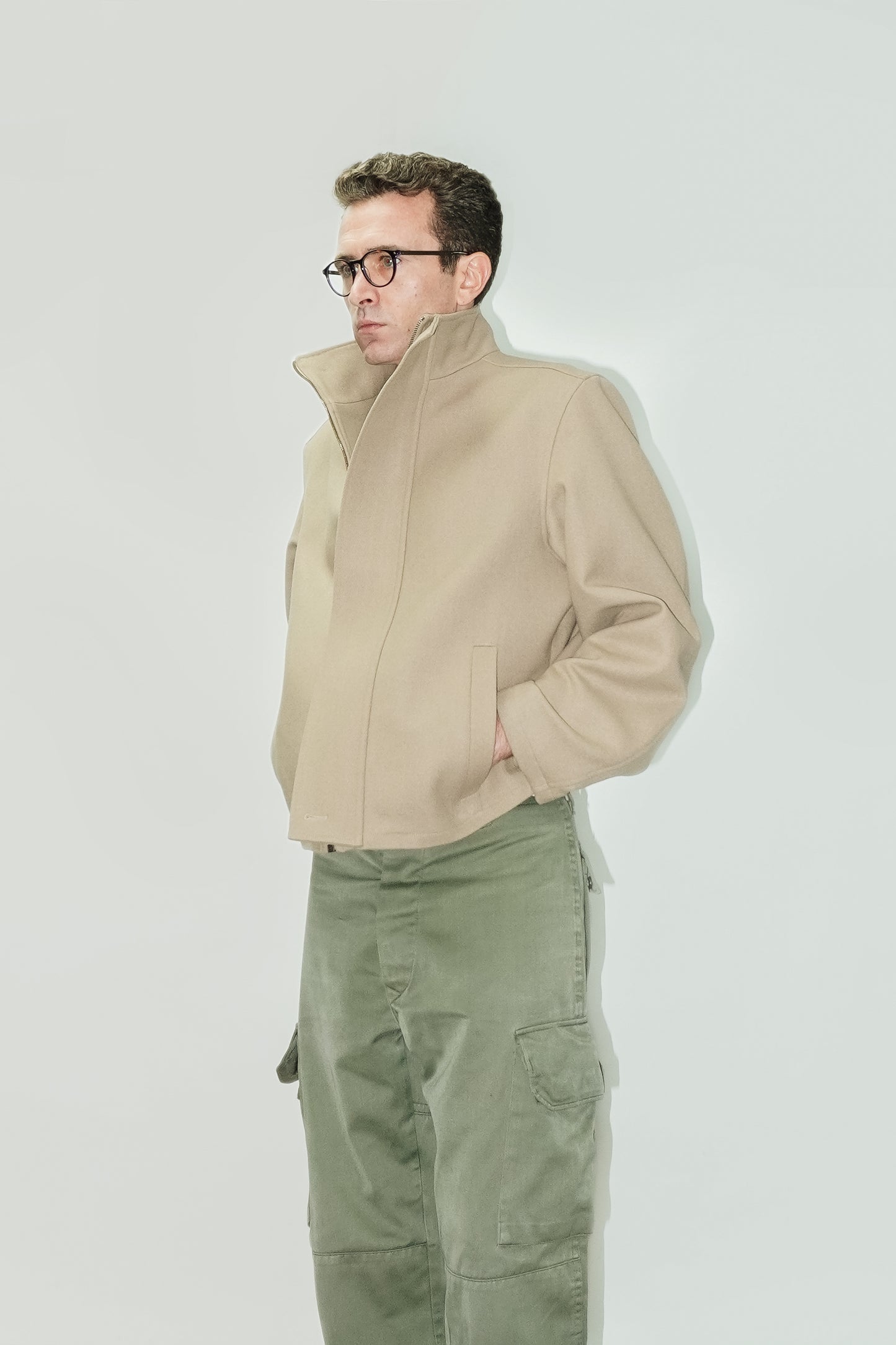 CHAQUETA PAÑO DE LANA - BEIGE