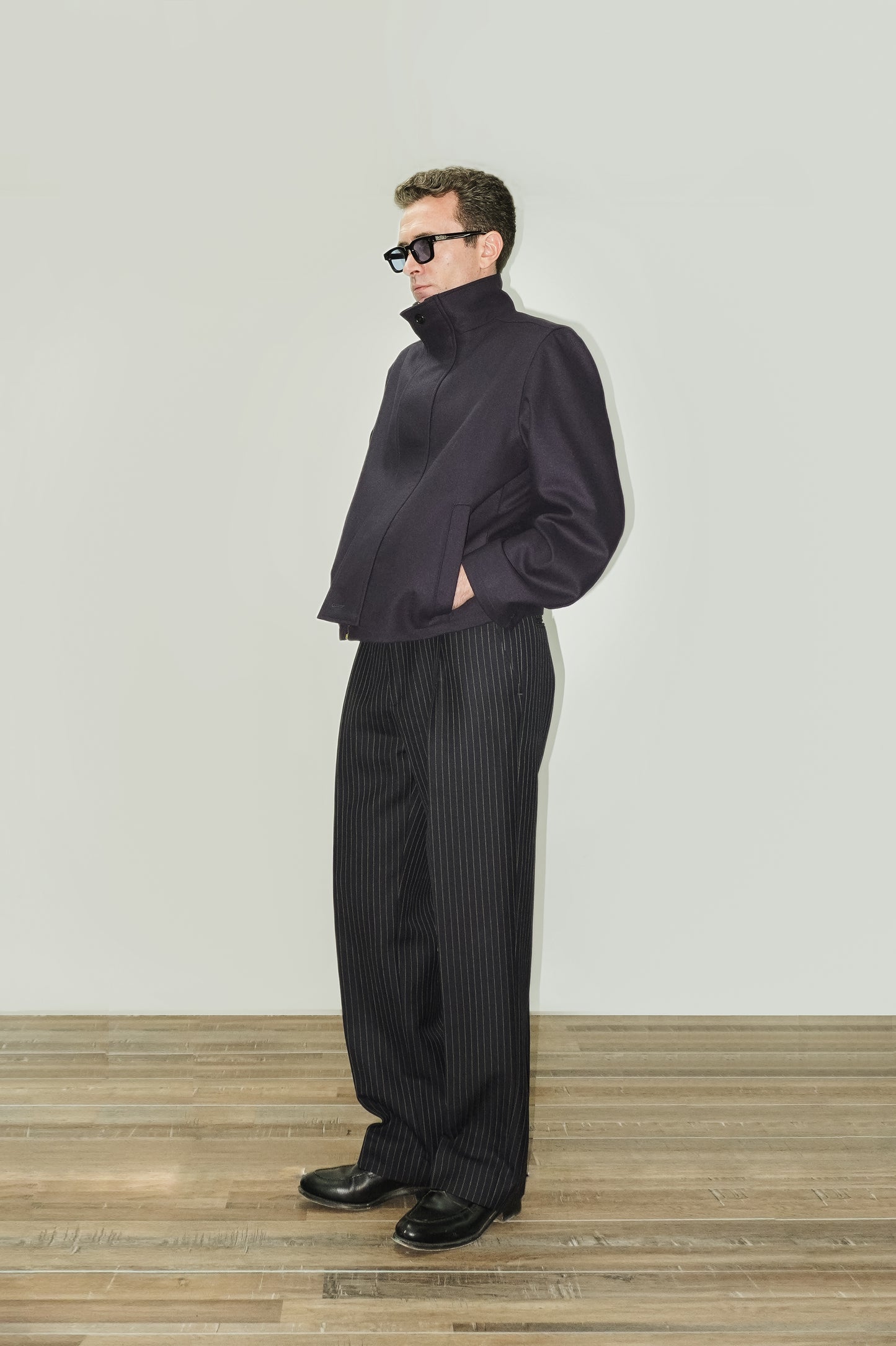 PANTALÓN TALLE ALTO LANA MOHAIR -  AZUL DIPLOMÁTICO