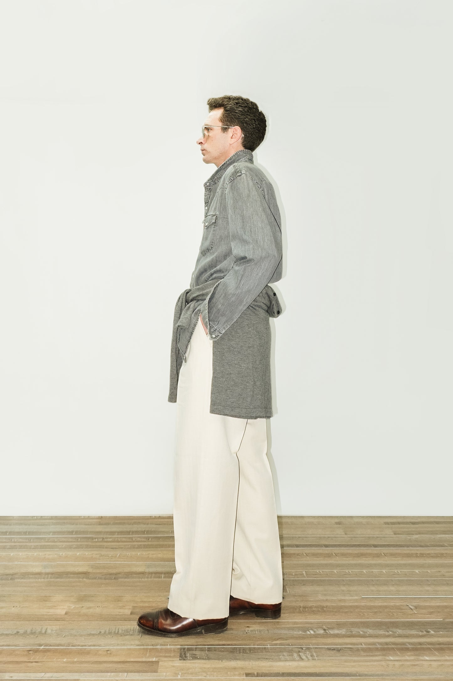 PANTALON TALLE ALTO RECTO - CRUDO CHINO