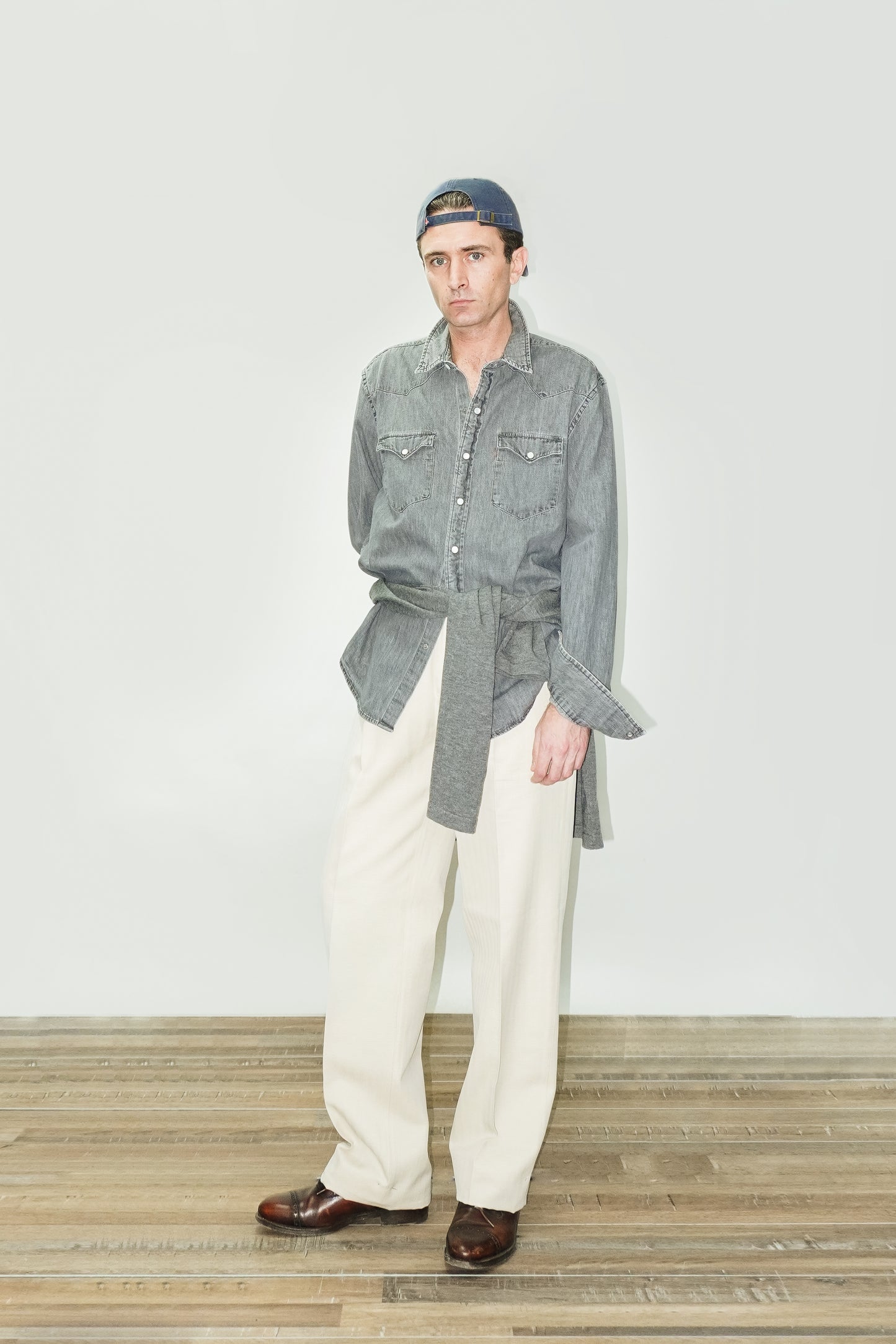 PANTALON TALLE ALTO RECTO - CRUDO CHINO