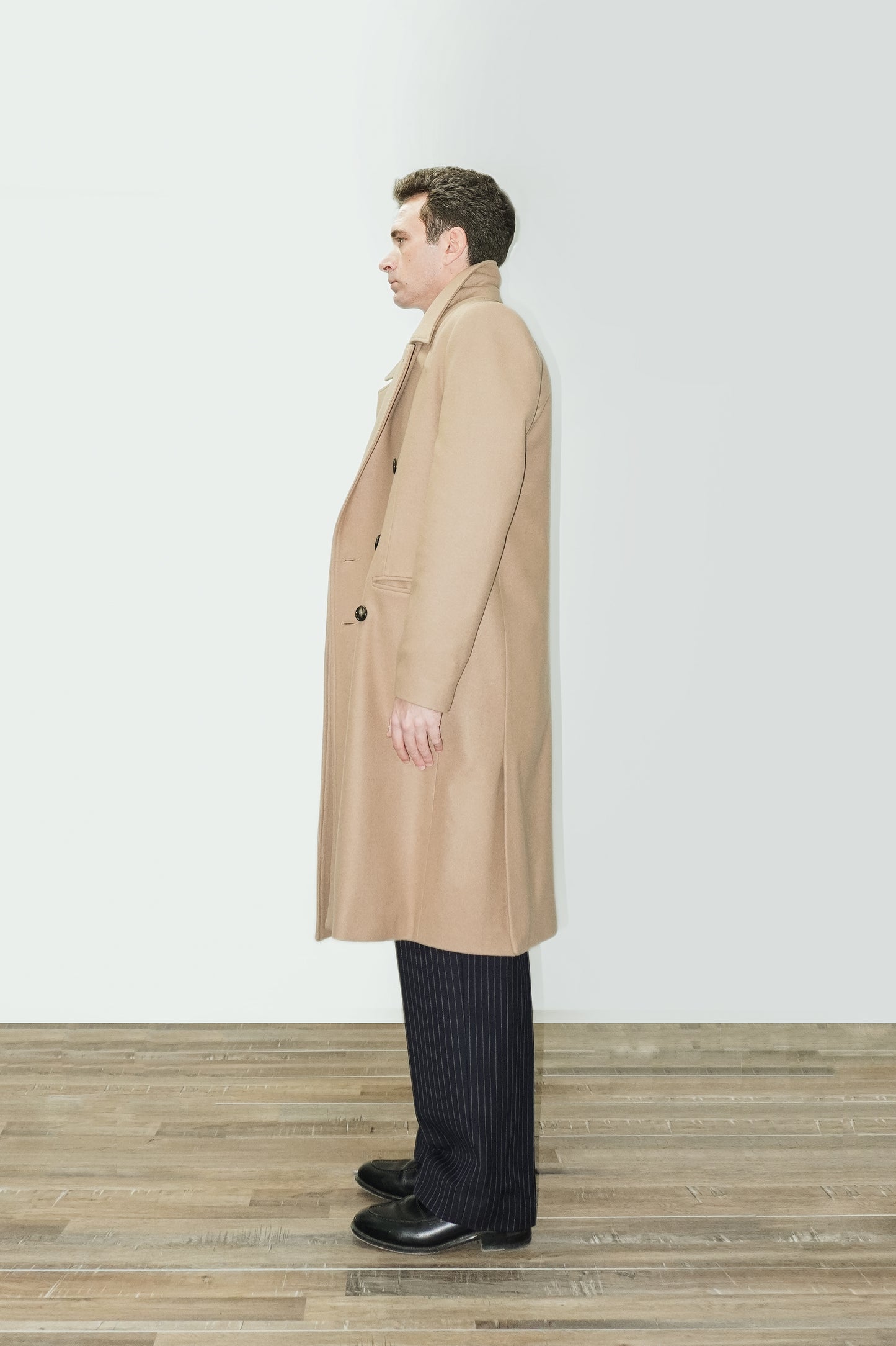 Double-breasted coat - Camel wool cloth