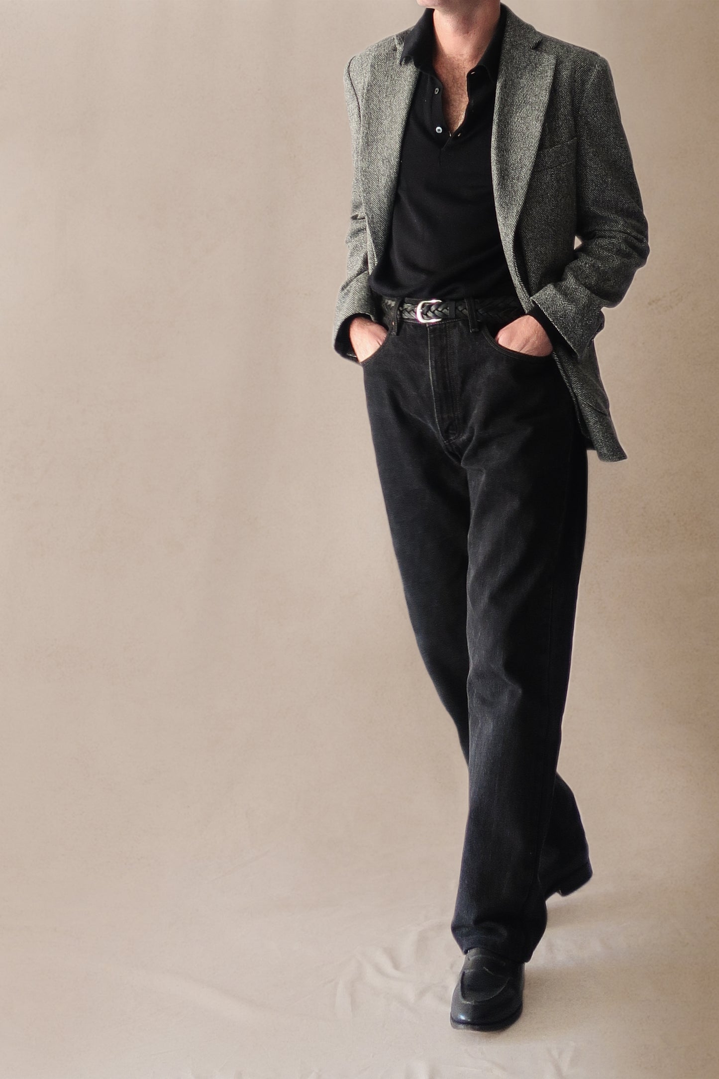 AMERICANA RECTA TWEED DE LANA - ESPIGA NEGRA Y BLANCA (RESTOCK SEPTIEMBRE)