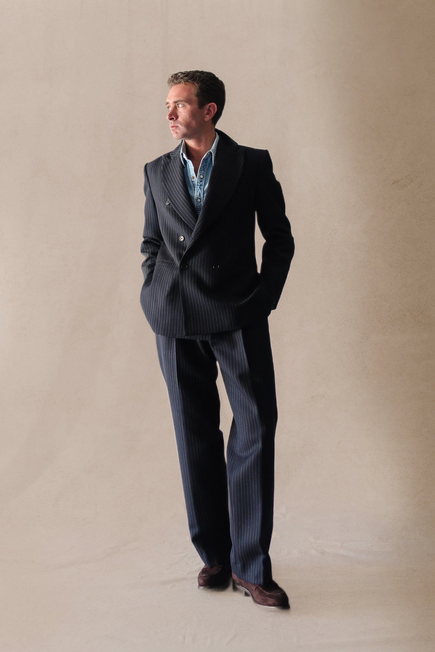 AMERICANA CRUZADA LANA / MOHAIR - DIPLOMÁTICO AZUL (RESTOCK SEPTIEMBRE)