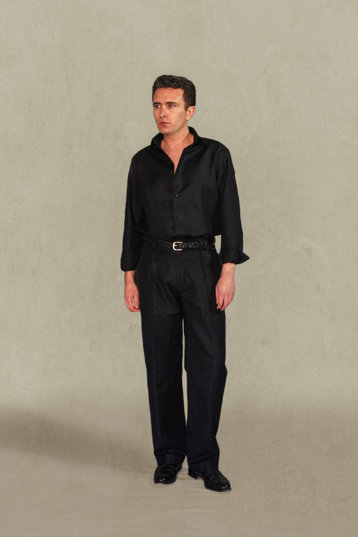 PANTALÓN TALLE ALTO - LINO AZUL