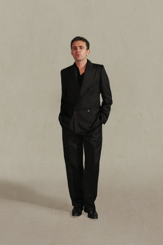 AMERICANA CRUZADA LINO - NEGRO ( MADE TO ORDER)