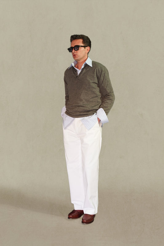 PANTALÓN TALLE ALTO - CHINO BLANCO