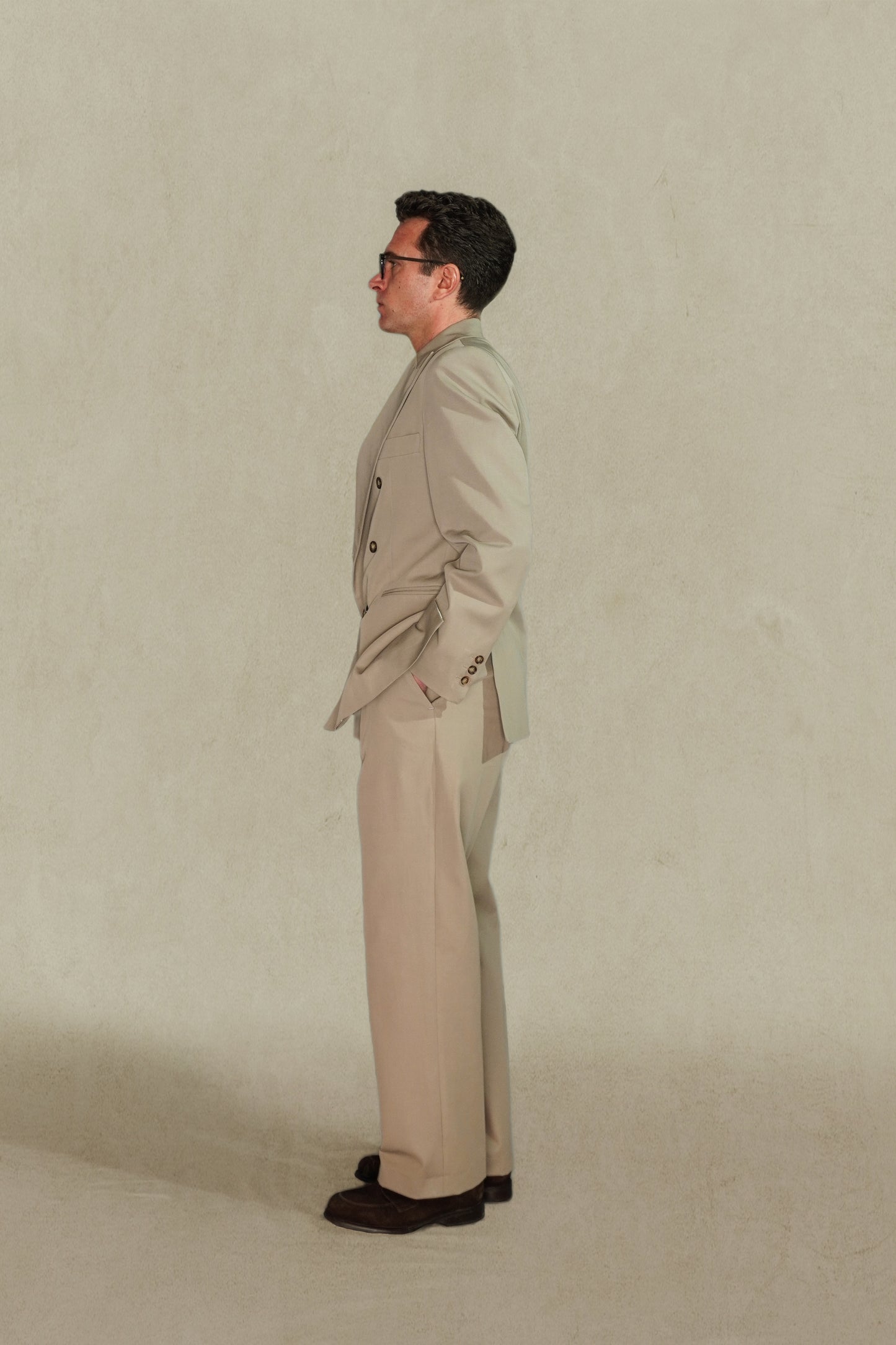 AMERICANA CRUZADA ALGODÓN - MARRÓN TAUPE (MADE TO ORDER)