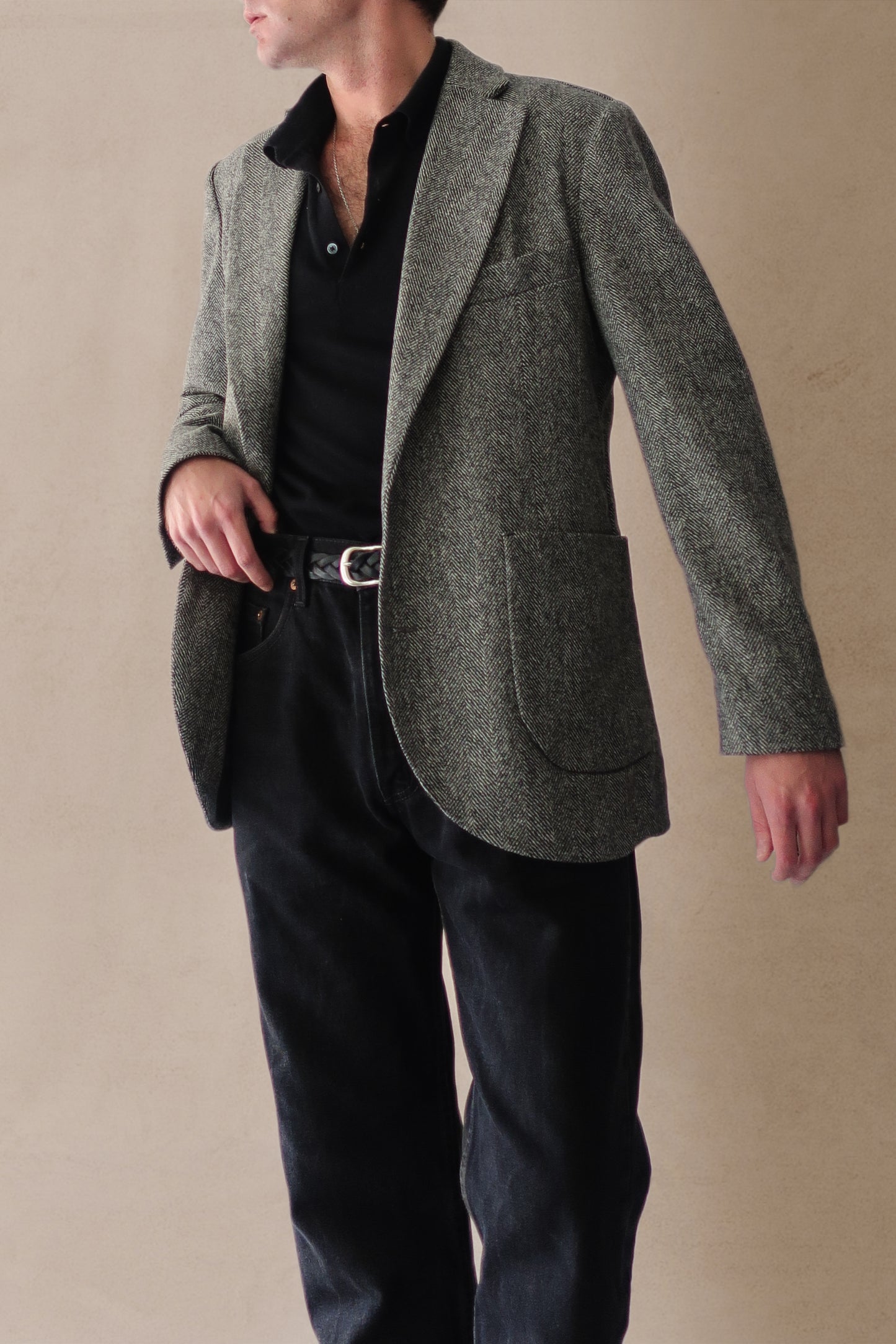 AMERICANA RECTA TWEED DE LANA - ESPIGA NEGRA Y BLANCA (RESTOCK SEPTIEMBRE)