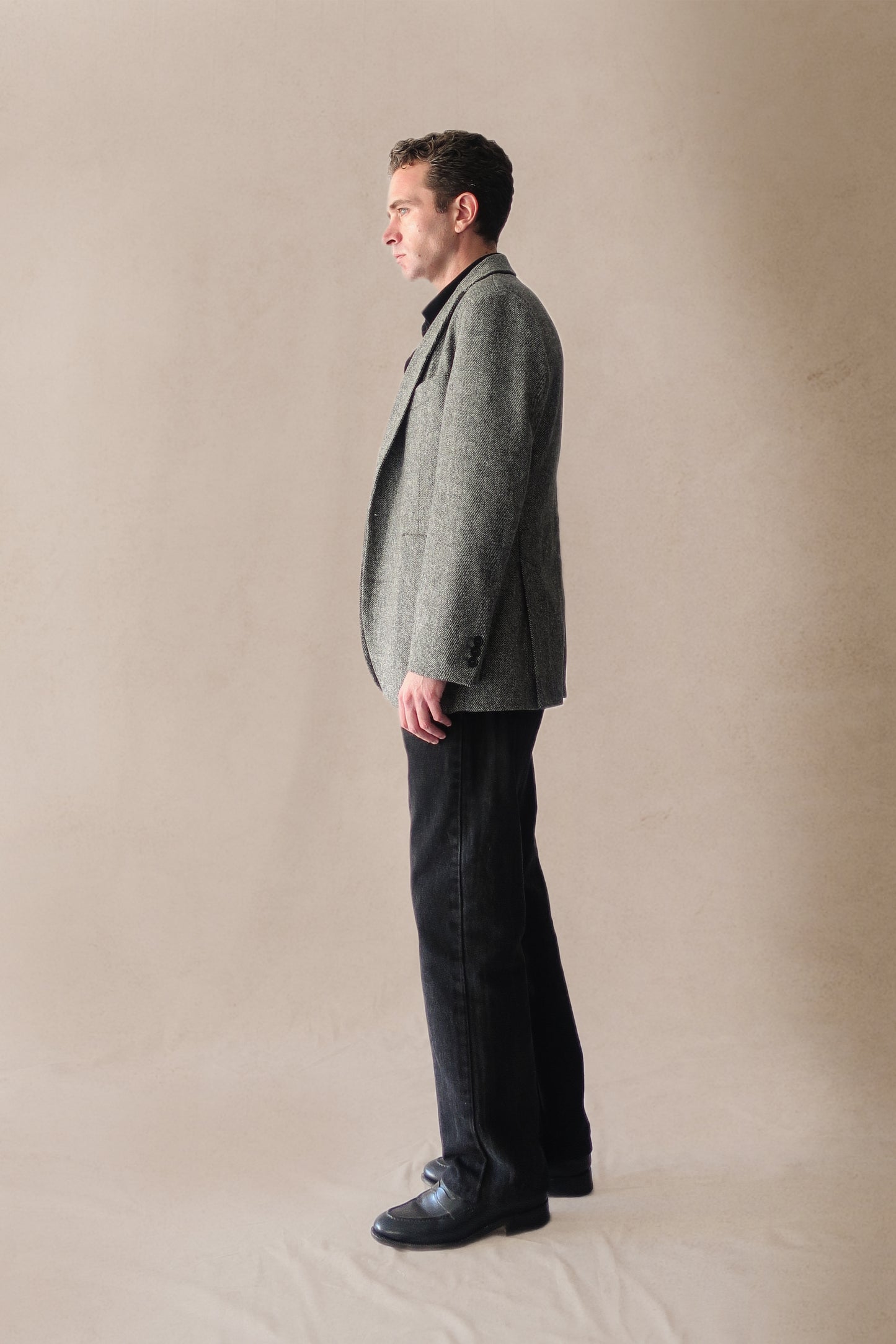 AMERICANA RECTA TWEED DE LANA - ESPIGA NEGRA Y BLANCA (RESTOCK SEPTIEMBRE)