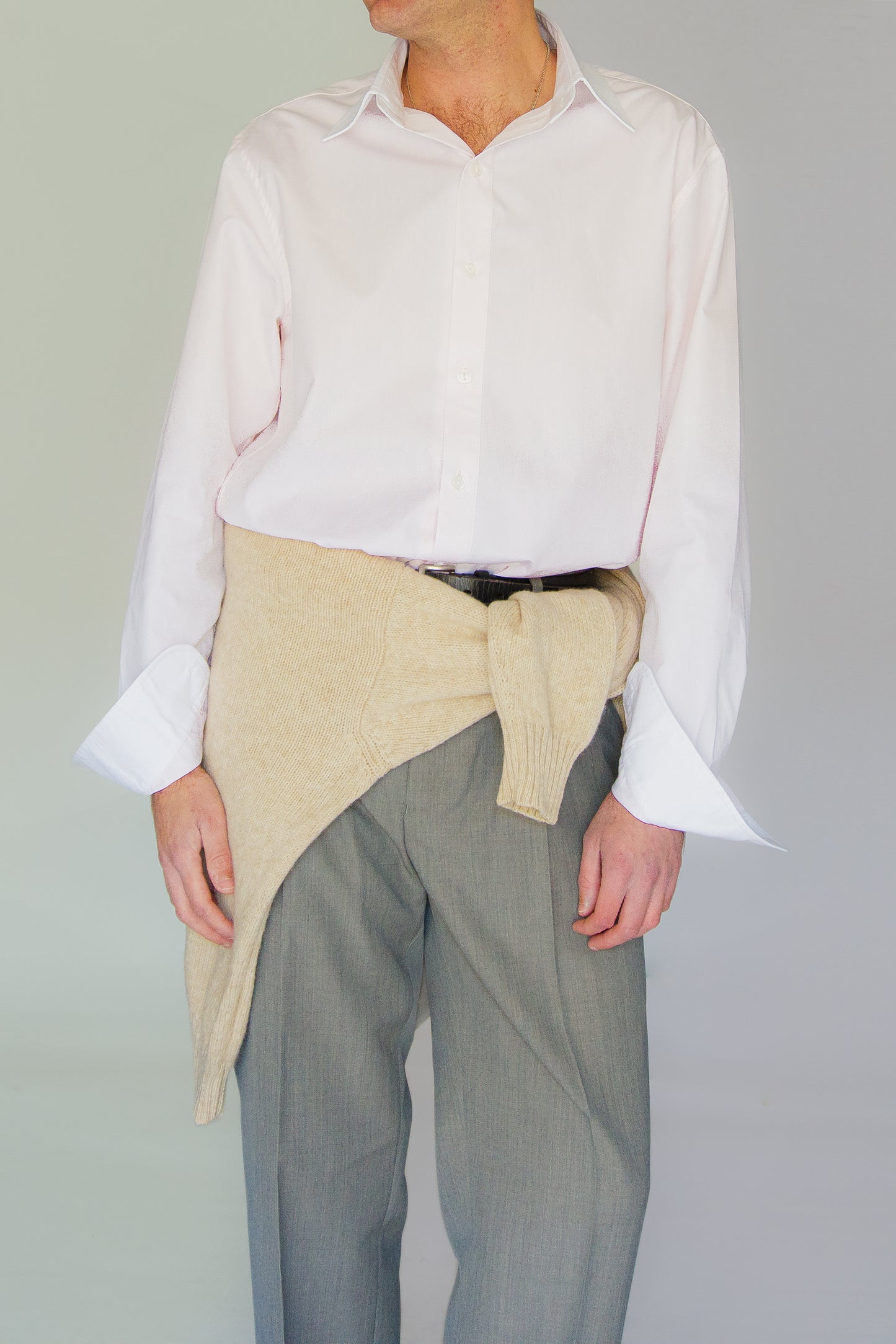 Camisa de popelín de algodón rosa y blanco | Denfert