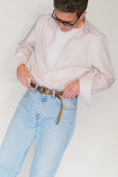 Camisa de popelín de algodón rayas rojas | Denfert