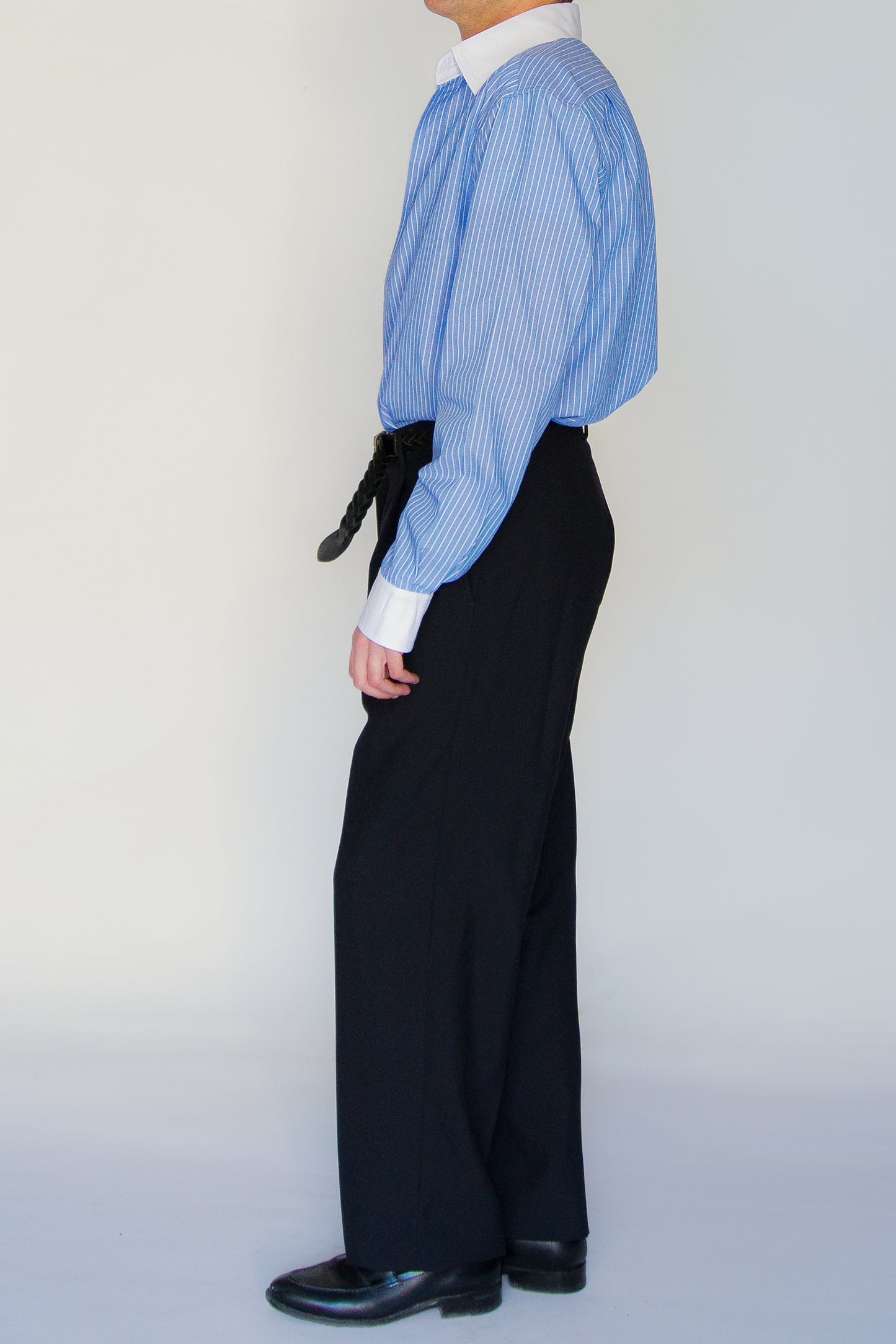 Camisa de rayas azules de popelín de algodón | Denfert