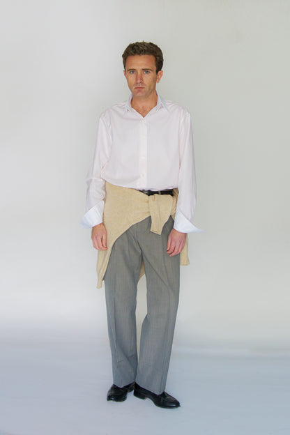 Camisa de popelín de algodón rosa y blanco | Denfert