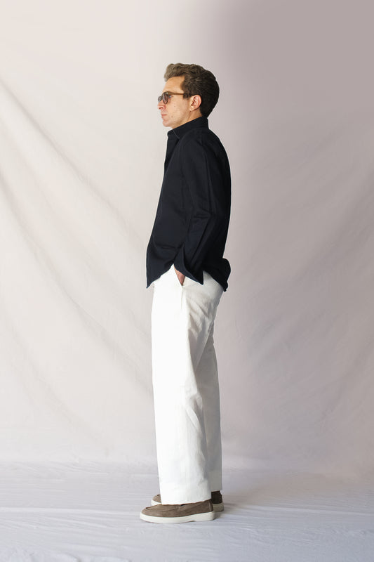 Pantalón talle alto lino blanco | Denfert