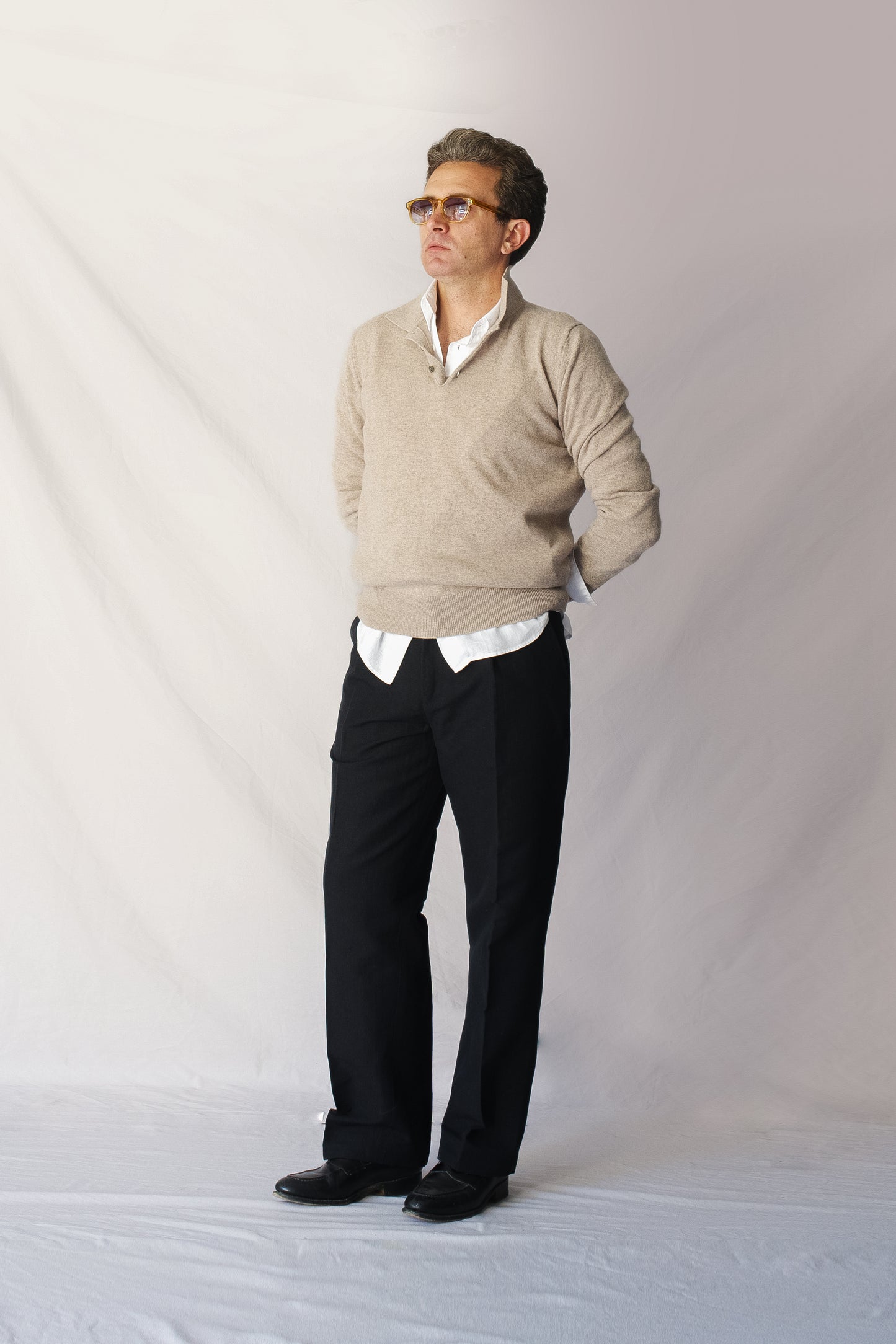 Pantalón talle alto lino negro | Denfert