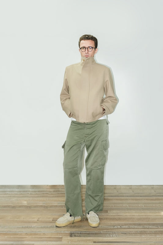 CHAQUETA PAÑO DE LANA - BEIGE