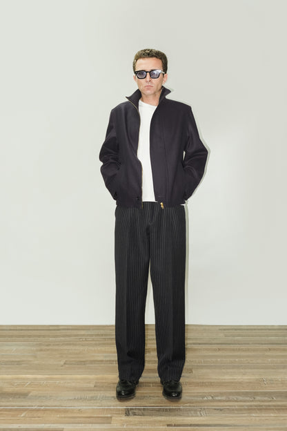 PANTALÓN TALLE ALTO LANA MOHAIR -  AZUL DIPLOMÁTICO