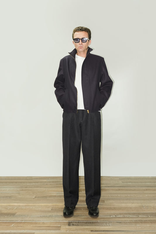 PANTALÓN TALLE ALTO LANA MOHAIR -  AZUL DIPLOMÁTICO