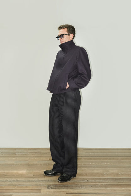 PANTALÓN TALLE ALTO LANA MOHAIR -  AZUL DIPLOMÁTICO