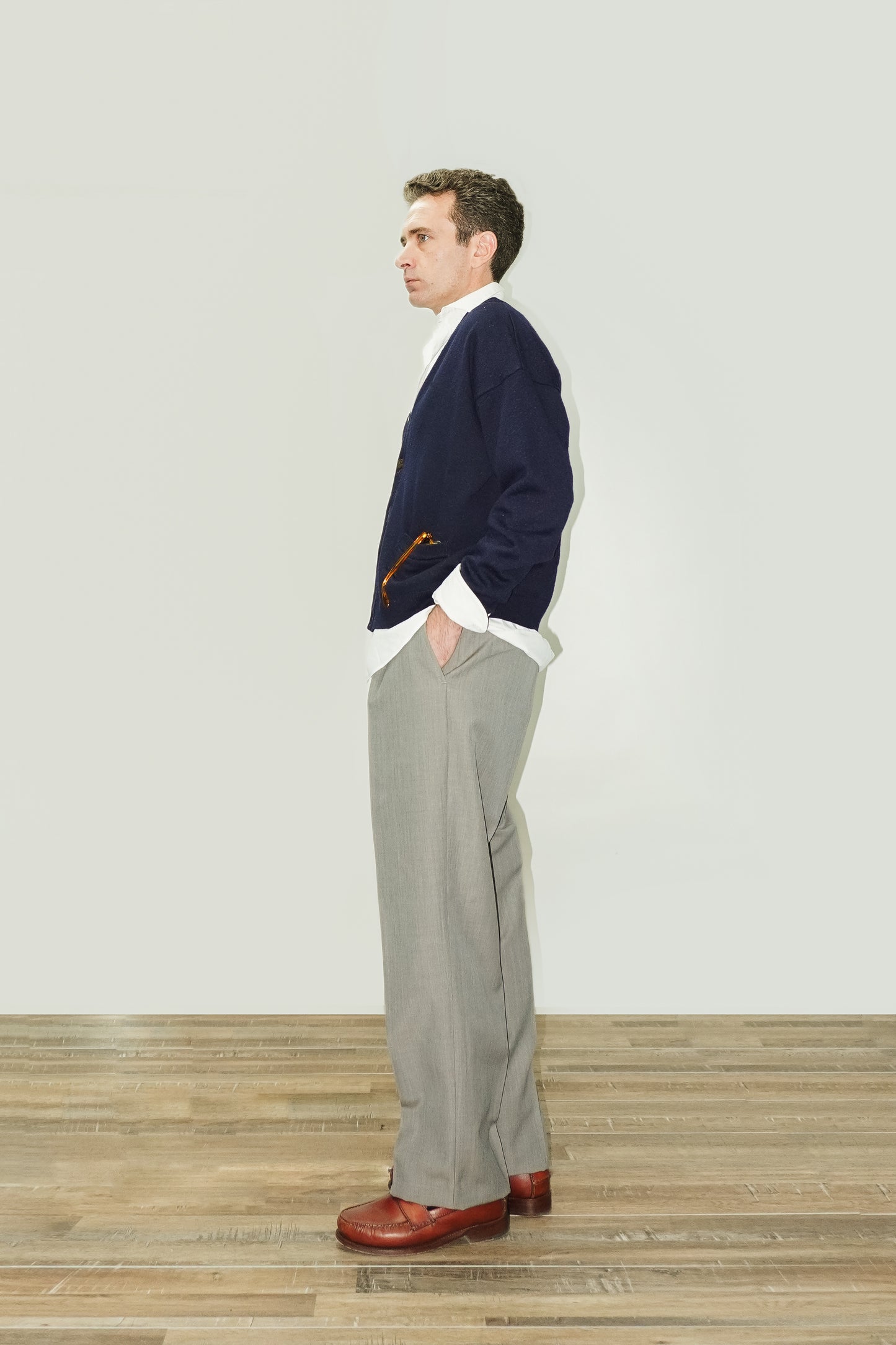 PANTALÓN TALLE ALTO - LANA GRIS