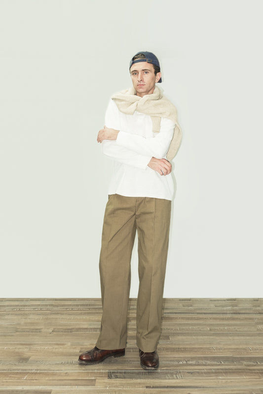 PANTALÓN TALLE ALTO - CHINO MARRÓN KHAKI