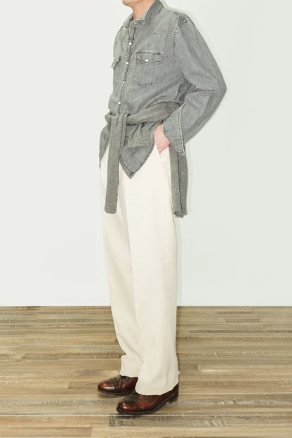 PANTALON TALLE ALTO RECTO - CRUDO CHINO