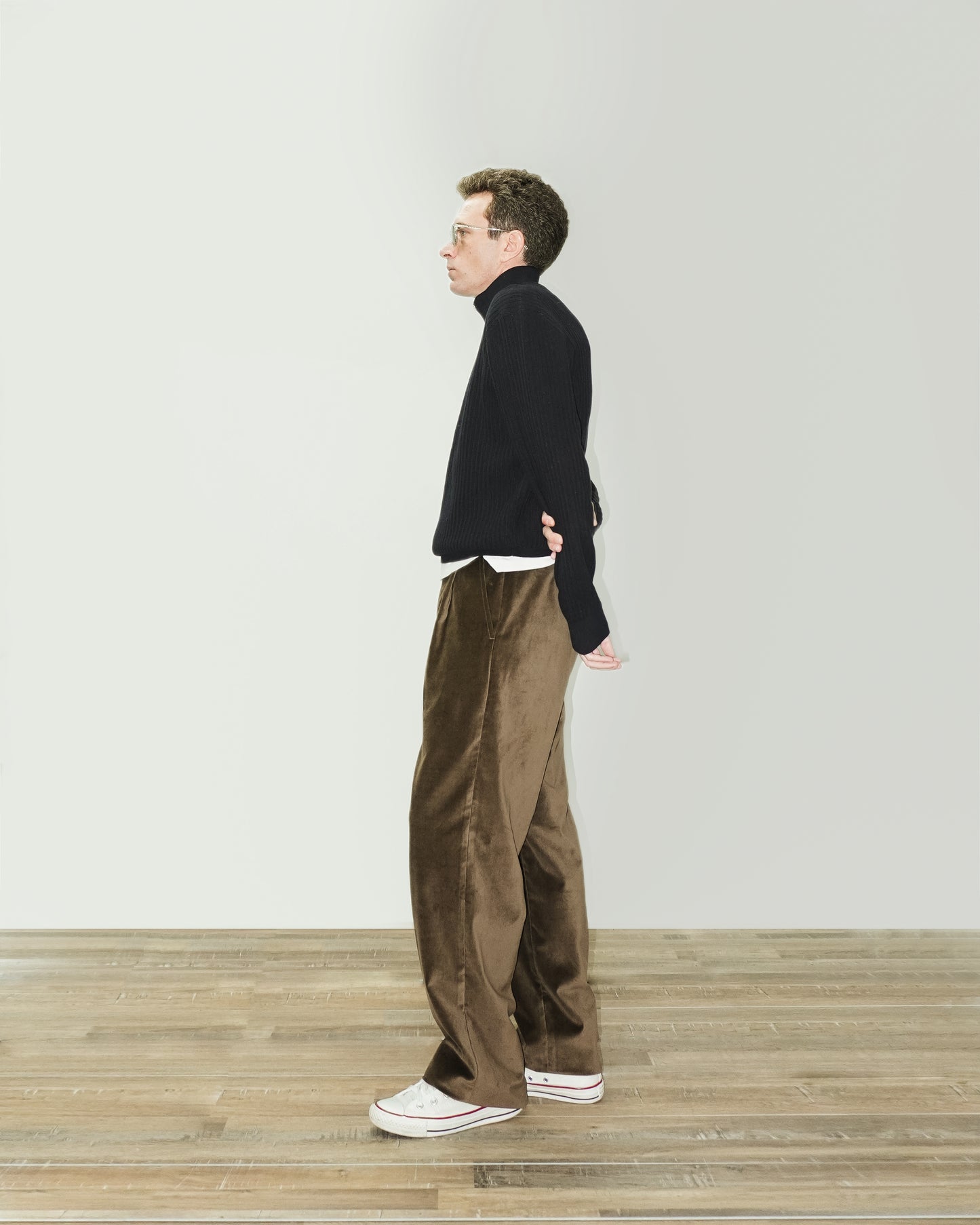 Pantalón talle alto terciopelo marrón | Denfert