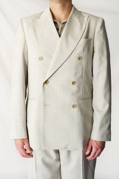 Americana cruzada beige de lana | Denfert