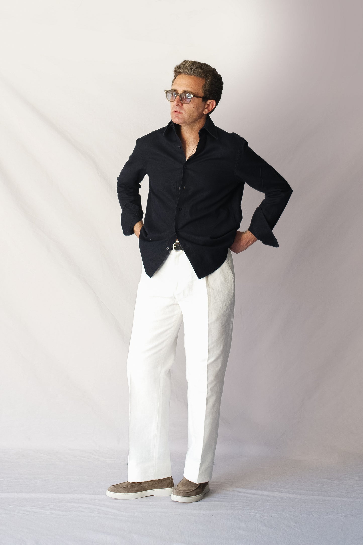 Pantalón talle alto lino blanco | Denfert