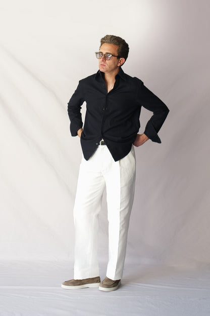 Pantalón talle alto lino blanco | Denfert