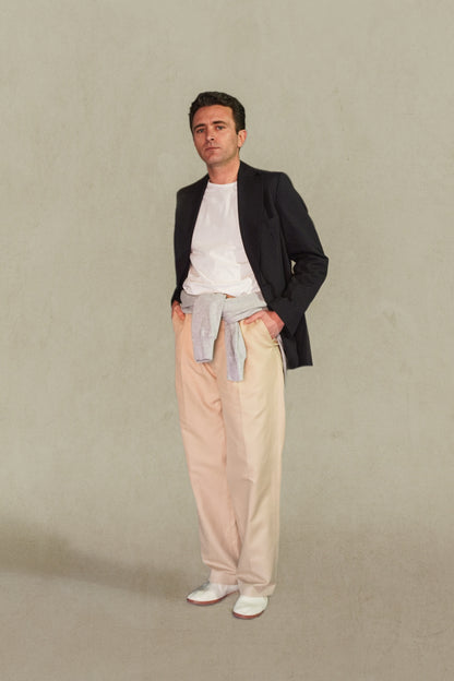 HIGH WAISTED STRAIGHT PANTS - BEIGE CHINO
