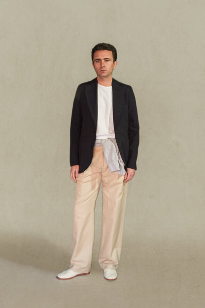HIGH WAISTED STRAIGHT PANTS - BEIGE CHINO