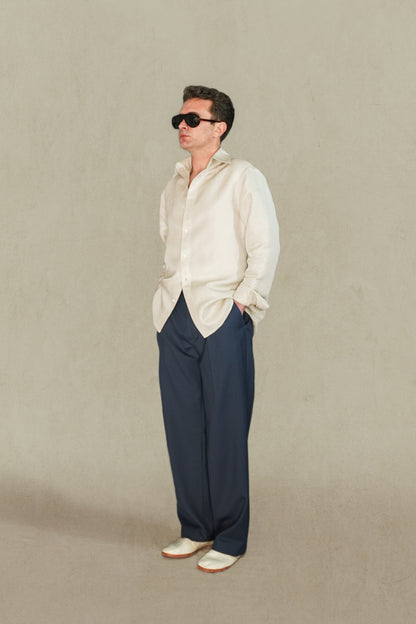 CAMISA ALGODÓN LINO - BEIGE CRUDO