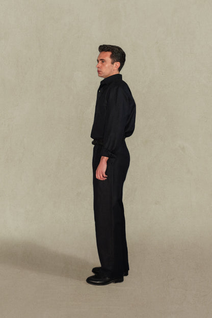 PANTALÓN TALLE ALTO - LINO AZUL