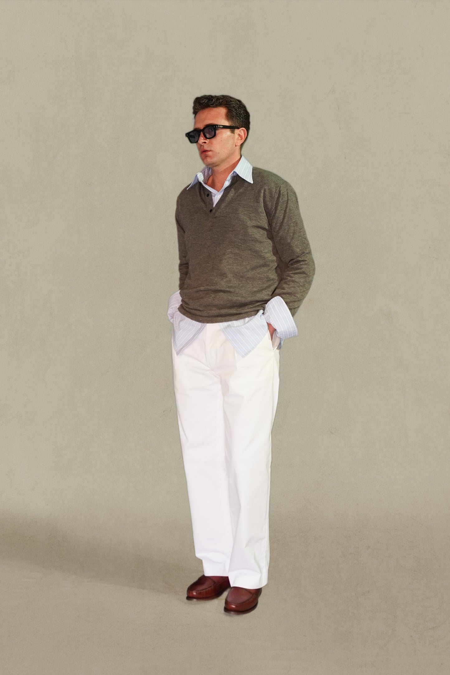 PANTALÓN TALLE ALTO - CHINO BLANCO