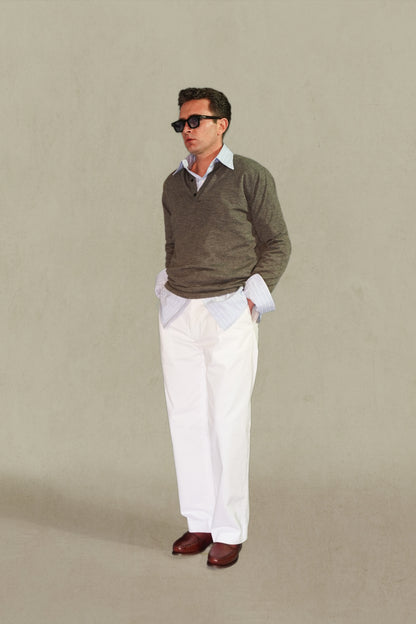 PANTALÓN TALLE ALTO - CHINO BLANCO