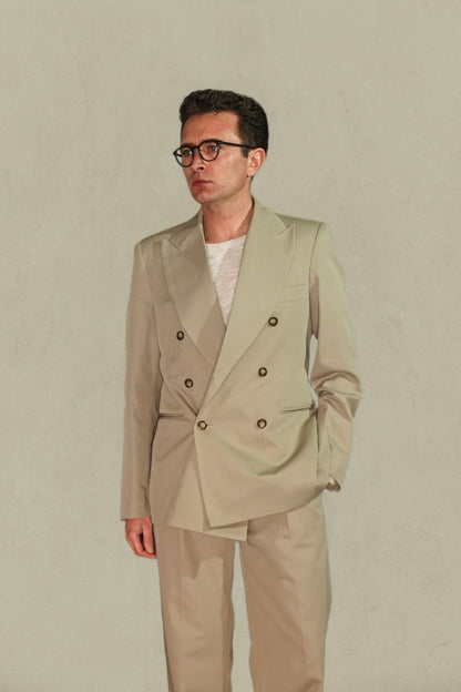 AMERICANA CRUZADA ALGODÓN - MARRÓN TAUPE (MADE TO ORDER)