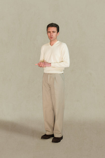 PANTALÓN TALLE ALTO - CHINO MARRÓN TAUPE