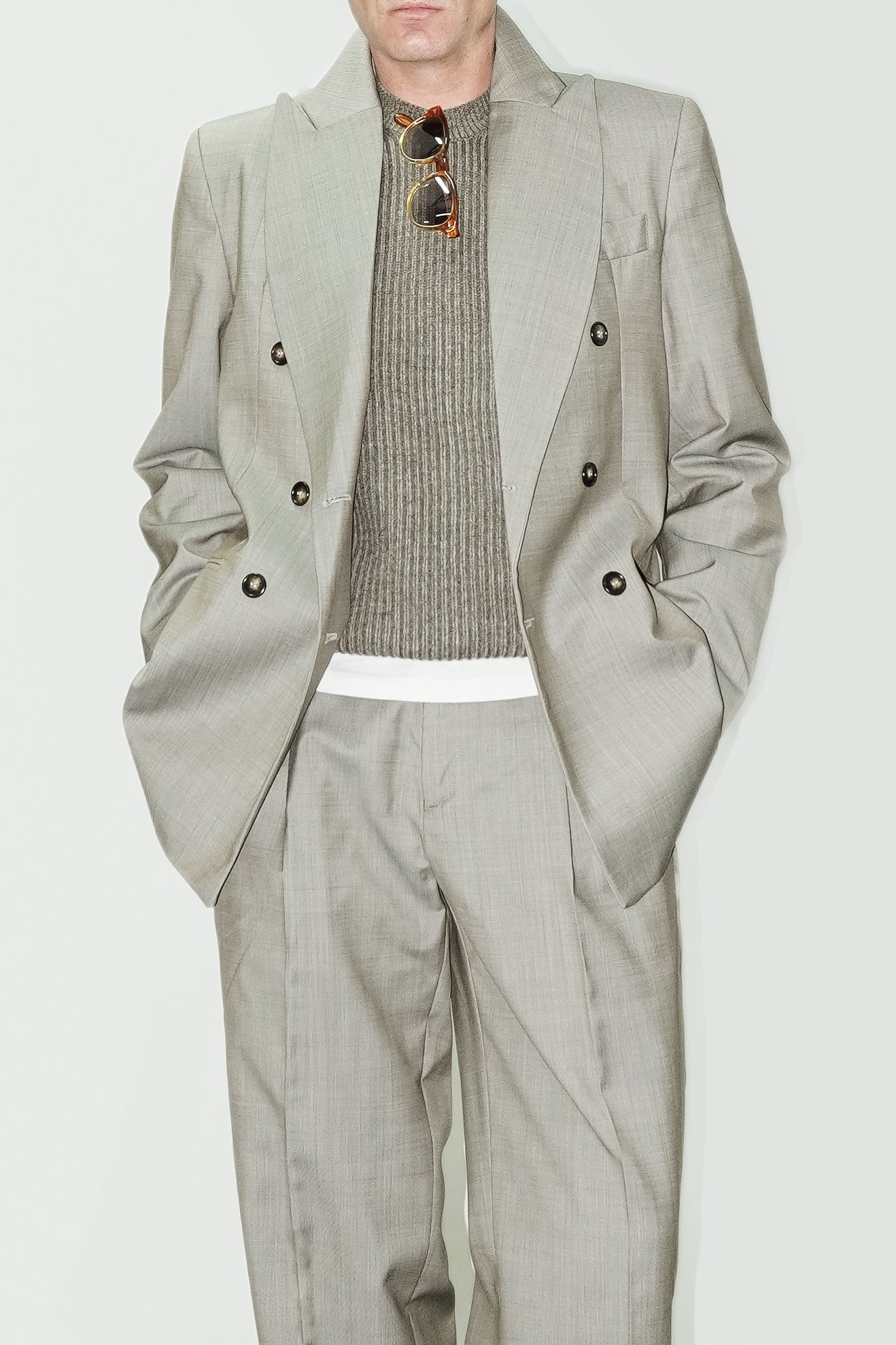 Pantalón talle alto lana topo | Denfert