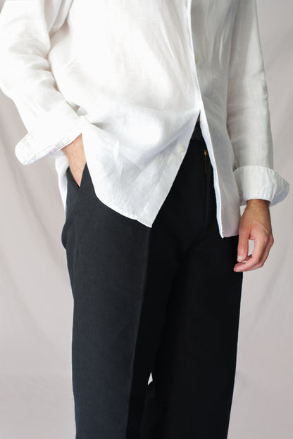 Pantalón talle alto lino negro | Denfert